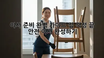 이사 준비 완벽 가이드: 짐 걱정 끝! 안전 이사 완성하기